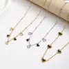 Wholesale PVD Coated 18K Gold Plated Heart Shape 304 Stainless Steel Casual Basic Sweet Handmade Polishing Pendant Necklace Multi Charms