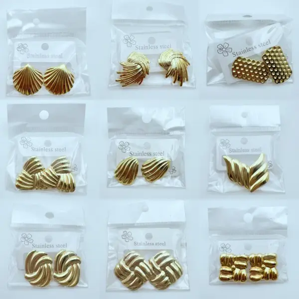 Elegant Simple Stainless Steel Geometric Ear Studs 175 Styles Available Unisex High-End Feeling Jewelry Earrings