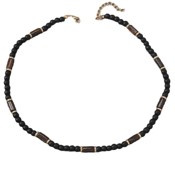 Wholesale fashion Men's hip hop bohemian style turquoise nut shell wooden beads ing necklace men's