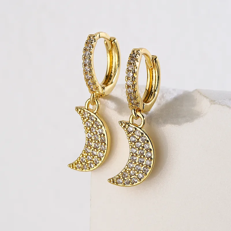 Wholesale Elegant Moon Copper Earrings