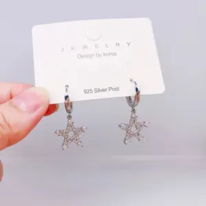 43#D0092 Ear Clip Five-Pointed Star / Silver