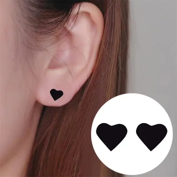 Wholesale PVD Coated 18K Gold Real Gold Plated Heart 304 Stainless Steel Fashion Waterproof Non Tarnish Ear Studs