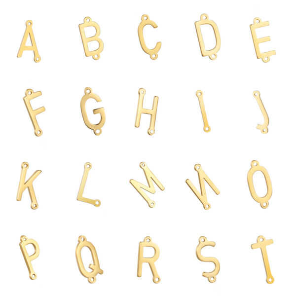 Wholesale Factory wholesale sply direct fashion personality trend diy jewelry 26 letters gold and down hole stainless steel pendant