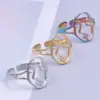 oly-7bb23db23fbfe42fe99ab714fc541987 Wholesale PVD Coated Real Gold Plated 18K Gold Solid Color 304 Stainless Steel Simple Style Waterproof Non Tarnish Rings