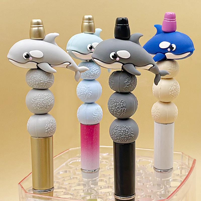 Wholesale Factory Direct Sales Food Grade 3D Stereo Silicone Dolphin Beads Pacifier Chain DIY Aessories Ready for Sale
