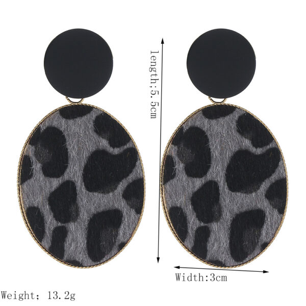 oly-7bb64711da462ce79e985cb521692301 Wholesale Cross-border Exaggerated Large Circle Oval Leopard Earrings Hong Kong Style Vintage Fabric Wrapping Leopard Ring Earrings Earrings