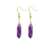 Wholesale 1 Pair Casual Simple Style Geometric Natural Stone Crystal Iron Drop Earrings