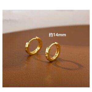 Diamond earrings-gold color-14mm