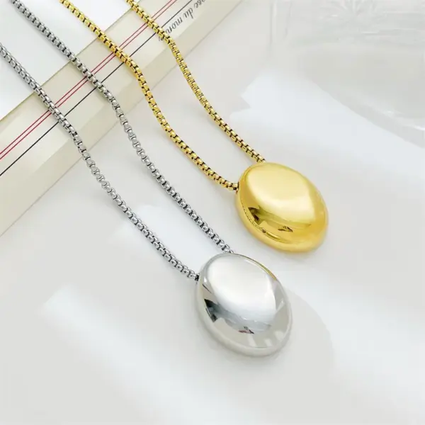 PVD Coated 18K Gold Platinum Real Gold Plated Geometric 304 Stainless Steel Vintage Style Simple Style Waterproof Non Tarnish 304 Stainless Steel Pendant Necklace