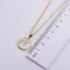PVD Coated 18K Gold Plated Letter Shell Simple Style Waterproof Non Tarnish 304 Stainless Steel Pendant Necklace