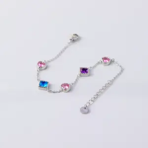 Steel Color Diamond Bracelet / 18K