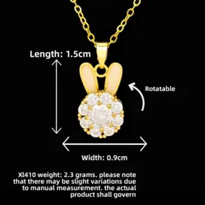 XL410 Rotating Bunny Necklace / Gold