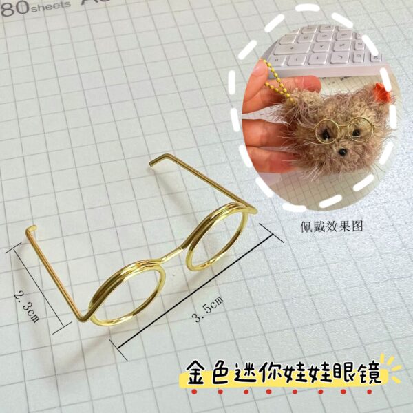 Wholesale 10pcs/pack 3.5cm Wire Black Mini Glasses Confused Doll Accessories