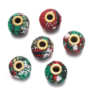 Fabric christmas hair ball beads--03 style / 5 pcs/pack (13*14.5mm/aperture 3.9mm)