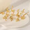 Wholesale 304 Stainless Steel Snake PVD Coated 18K Gold Plated 18K Real Gold Plated Real Gold Plated Hip-Hop Exaggerated Cool Style Waterproof Non Tarnish Plating Gold Open Rings