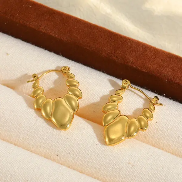 Wholesale 1 Pair Basic Simple Style Irregular Geometric Plating 304 Stainless Steel 18K Gold Plated Earrings