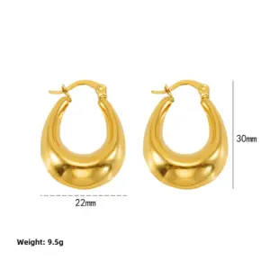 Hollow U-shaped bevel-Gold / 18K