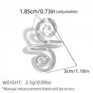 Silver / adjustable / 1 Piece of Geometric Open Ring