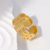 Wholesale Jewelry Retro Geometric 304 Stainless Steel 18K Gold Plated Plating Stainless Steel Rings
