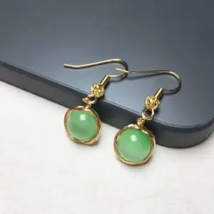 Wholesale 1 Pair Ethnic Style Geometric Copper Inlay Crystal Freshwater Pearl 18k Gold Plated Drop Earrings