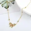 Wholesale Simple Style Classic Style Bow Knot Titanium Steel Plating Bracelets Necklace