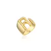 Wholesale New 18k Copper Gold-plated Alphabet Open Ring Nihaojewelry