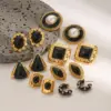 Wholesale 304 Stainless Steel C Shape Geometric Oval PVD Coated Real Gold Plated Vintage Style Classic Style Waterproof Non Tarnish Plating Ear Studs