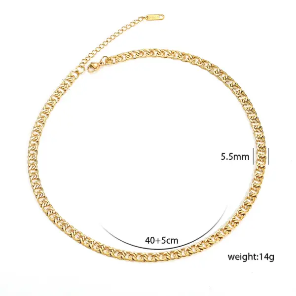 Wholesale Ion Plating (IP) Geometric Solid Color 304 Stainless Steel Hip-Hop Basic Waterproof Non Tarnish 304 Stainless Steel Necklace