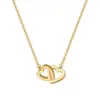 Wholesale Real Gold Plated Heart Shape 304 Stainless Steel Copper Fashion Waterproof Non Tarnish Pendant Necklace