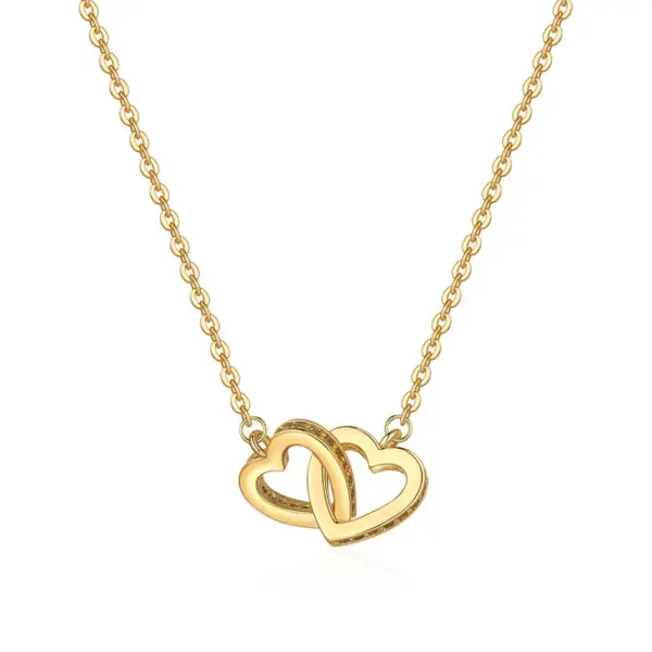Wholesale Real Gold Plated Heart Shape 304 Stainless Steel Copper Fashion Waterproof Non Tarnish Pendant Necklace