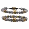 Wholesale Fashion Crown Copper Natural Stone Bracelet In Bulk