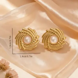 Gold Pearl Earrings22