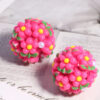 Wholesale Fresh and cute floral DIY keychain jewelry with straight beads.