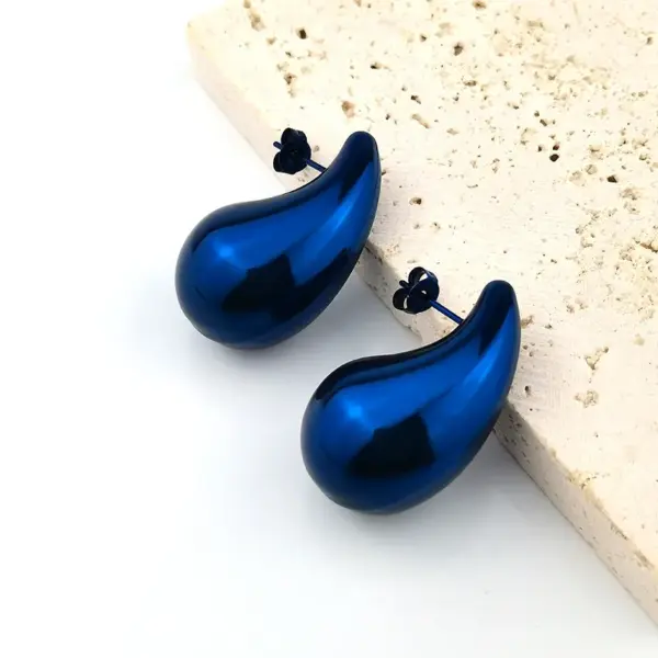 Wholesale 1 Pair Simple Style Water Droplets Plating Stainless Steel Ear Studs