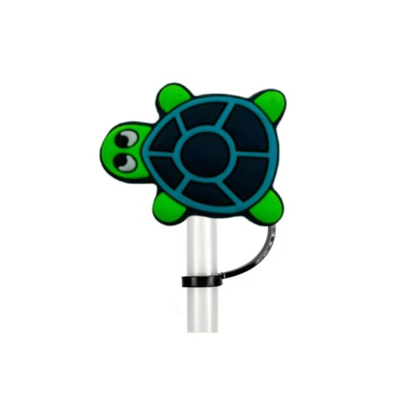 Wholesale Cross-Border Cartoon Turtle Dust-Proof Straw Cap DIY Creative Food-Grade Silicone Straw Decorative Cover Straw Plug Dust-Proof