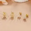 1 Piece Simple Style Classic Style Star Heart Shape Plating 304 Stainless Steel Copper Small Stud Earrings