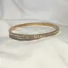 Wholesale Lady Round Titanium Steel Plating Artificial Rhinestones Bangle