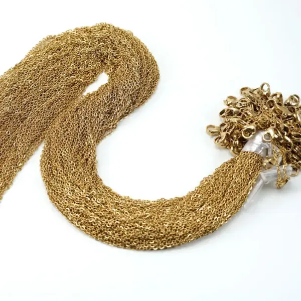 Wholesale Jewelry Simple Style Solid Color 304 Stainless Steel Titanium Steel 18K Gold Plated Chain Stainless Steel Necklaces