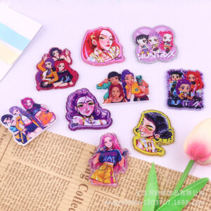 Wholesale 10pcs/pack Cute Cartoon Girl Accessories Acrylic Brooches & DIY Accessories