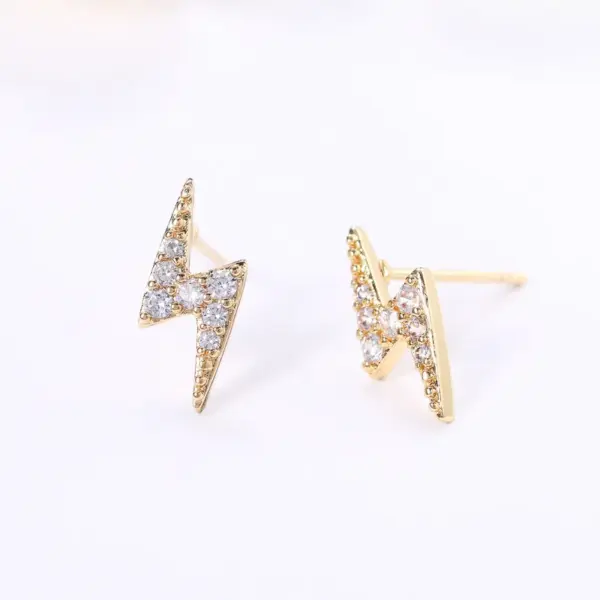Wholesale Simple Mini Lightning Zircon Female Simple Stud Copper Earrings Wholesale