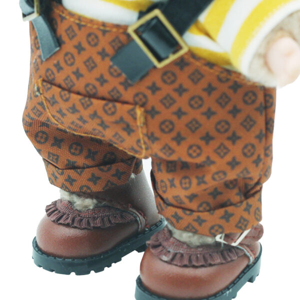 Wholesale 17cm Labubu Doll Bao-Ao Hug Pond Plastic Doll Printed Overalls Presbyopia Overalls