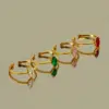 Wholesale PVD Coated 18K Gold Plated Geometric 304 Stainless Steel Elegant Retro Waterproof Non Tarnish Open Rings