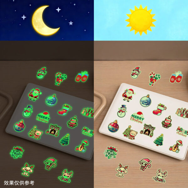Wholesale 52 Christmas Glow-in-the-Dark Stickers