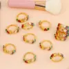 Wholesale Fashion Letter Copper 18k Gold Plated Artificial Gemstones In Bulk