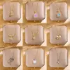 Wholesale Simple Style Animal Heart Shape Titanium Steel Copper Plating Inlay Zircon Pendant Necklace