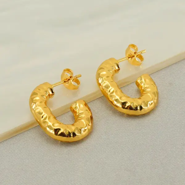 Wholesale 1 Pair Elegant Water Droplets Polishing Gold Plated Stainless Steel Titanium Steel 18K Gold Plated Earrings