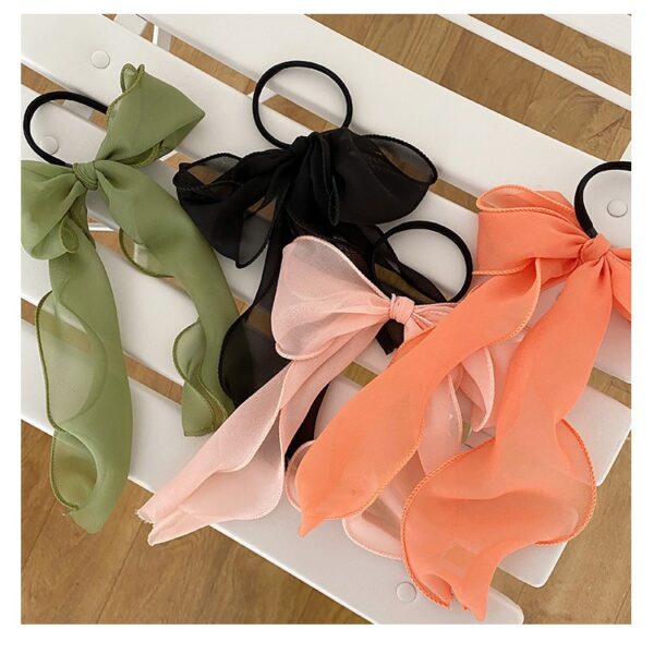 Wholesale Summer New Super Fairy Big Bow Lace Hair Rope Fairy Wind Knot Long Ribbon Head Rope Internet Celebrant Hair Accessories