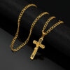 Wholesale Embossed portrait cross necklace titanium steel necklace