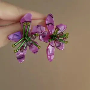 128# Silver Needle-Purple-Flower