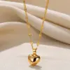 Wholesale PVD Coated Real Gold Plated Heart Shape 304 Stainless Steel Elegant Modern Style Waterproof Non Tarnish 304 Stainless Steel Lobster Trigger Clasp Closure Pendant Necklace